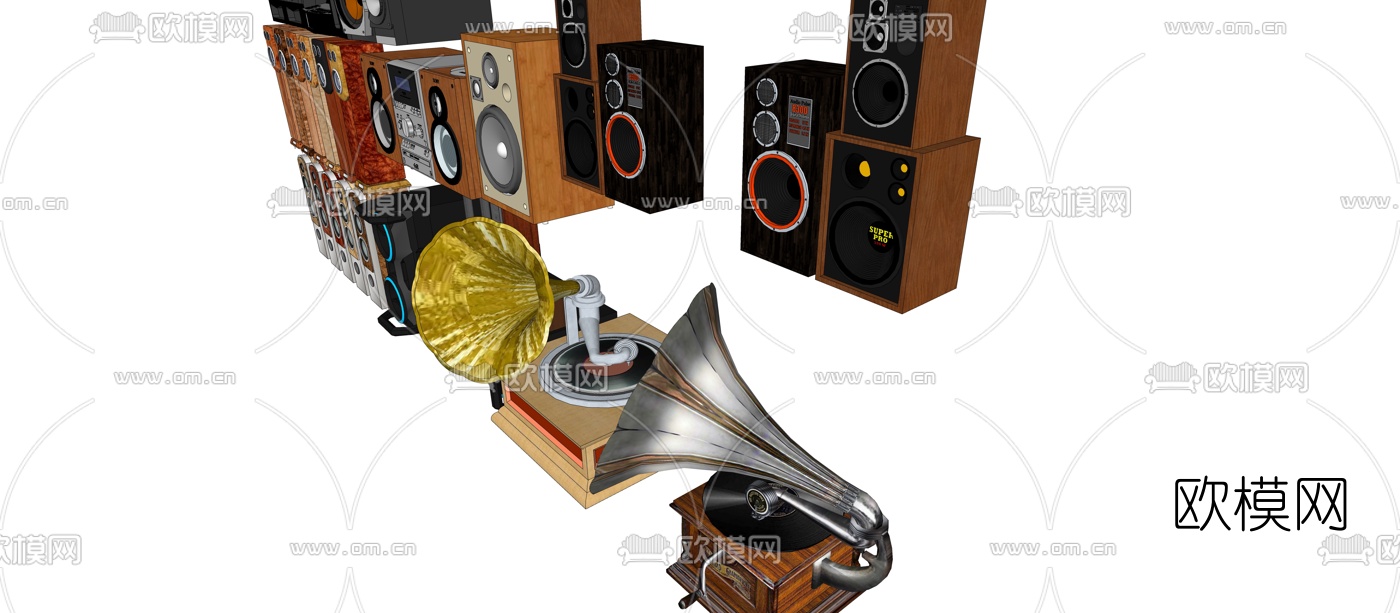 现代音响su模型下载（渲染图3）