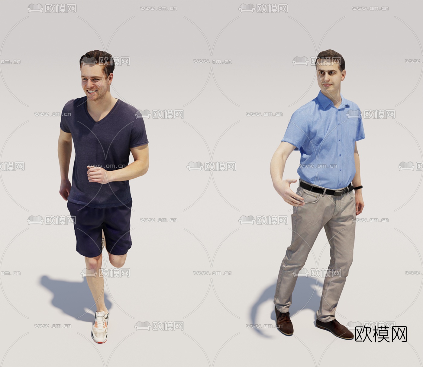 现代运动男士人物3d模型