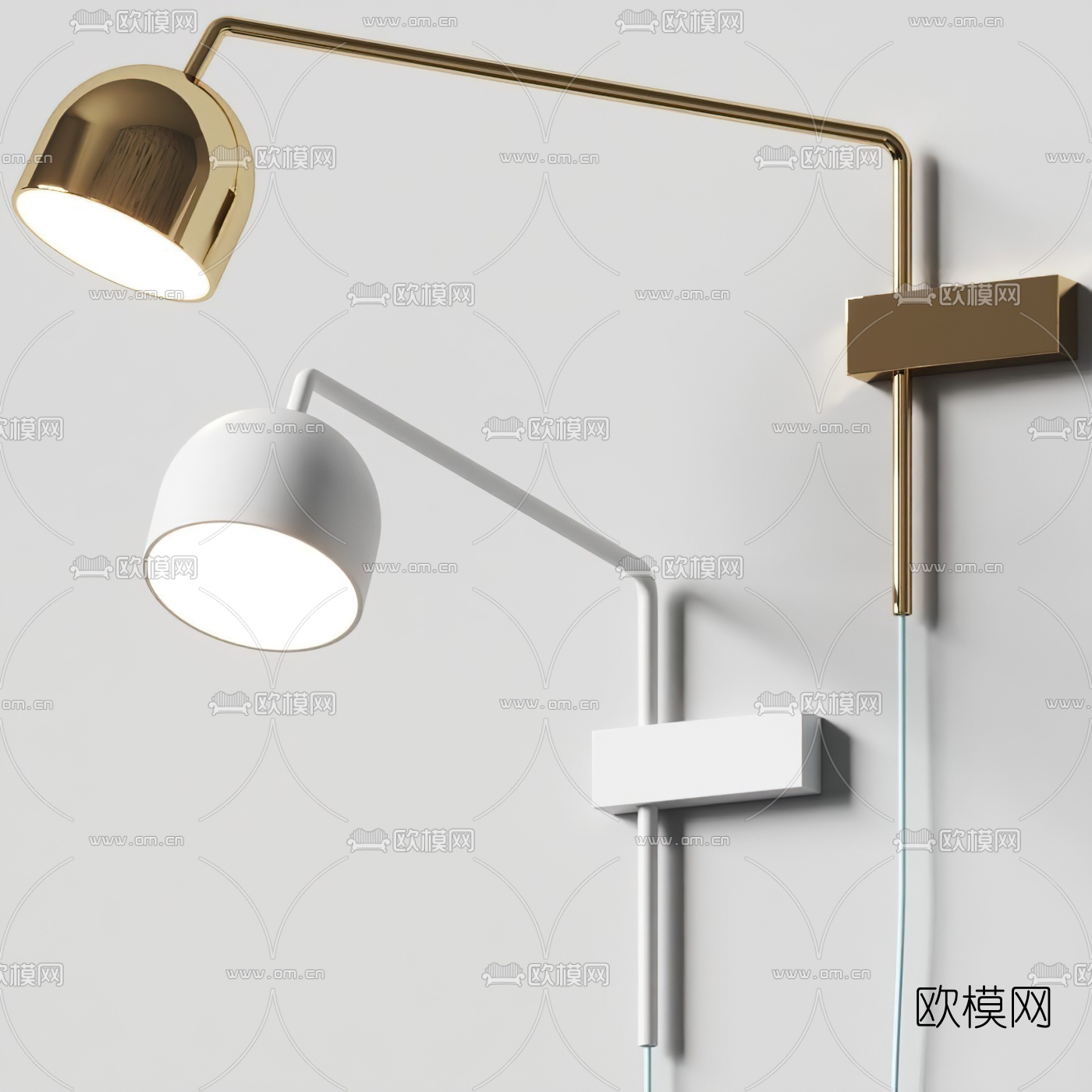 现代金属壁灯3d模型下载