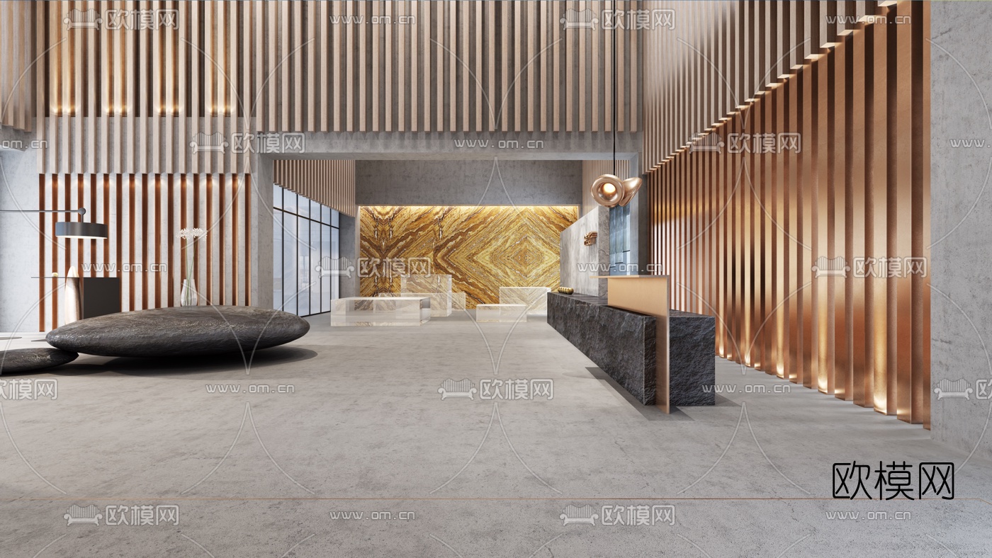 现代售楼处沙盘区3d模型