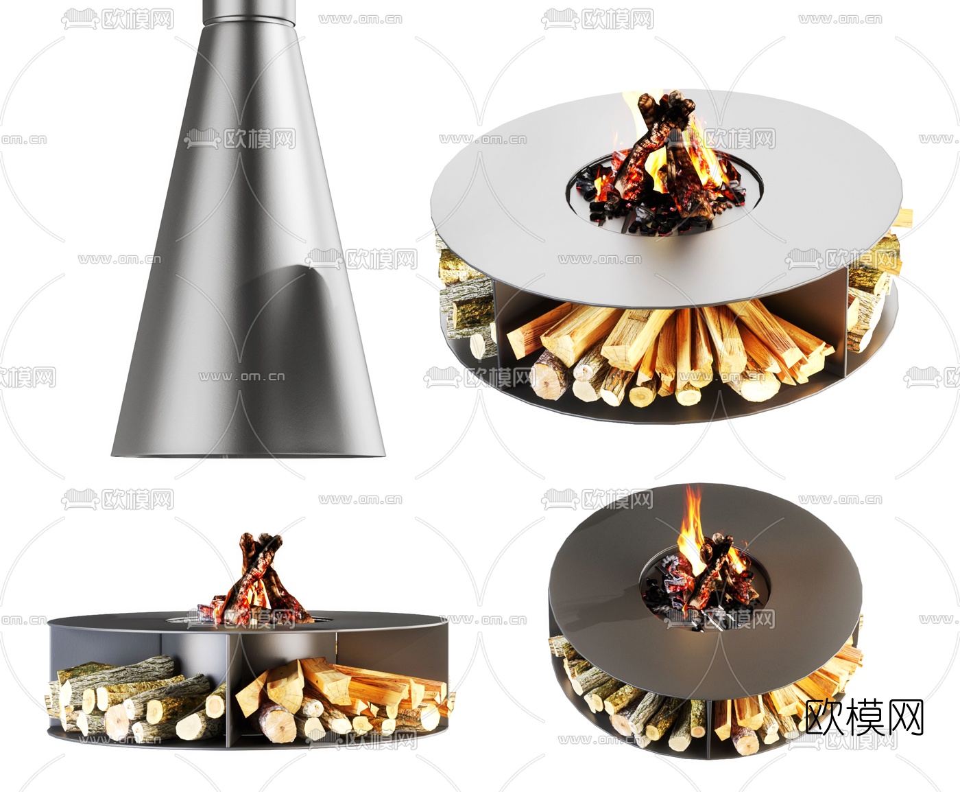 现代火炉3d模型下载