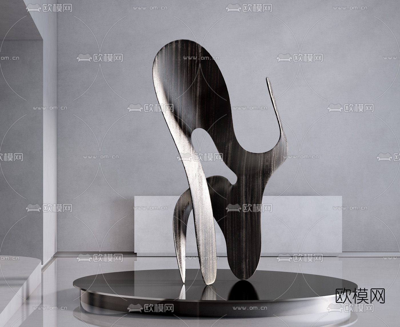 现代抽象雕塑摆件3d模型