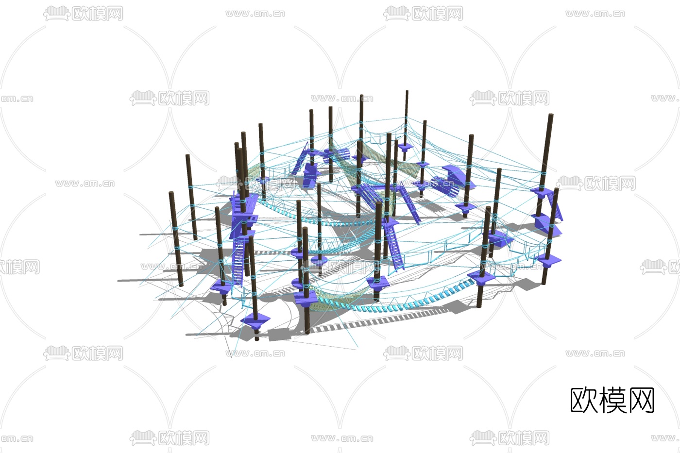 现代儿童游乐设施su模型下载