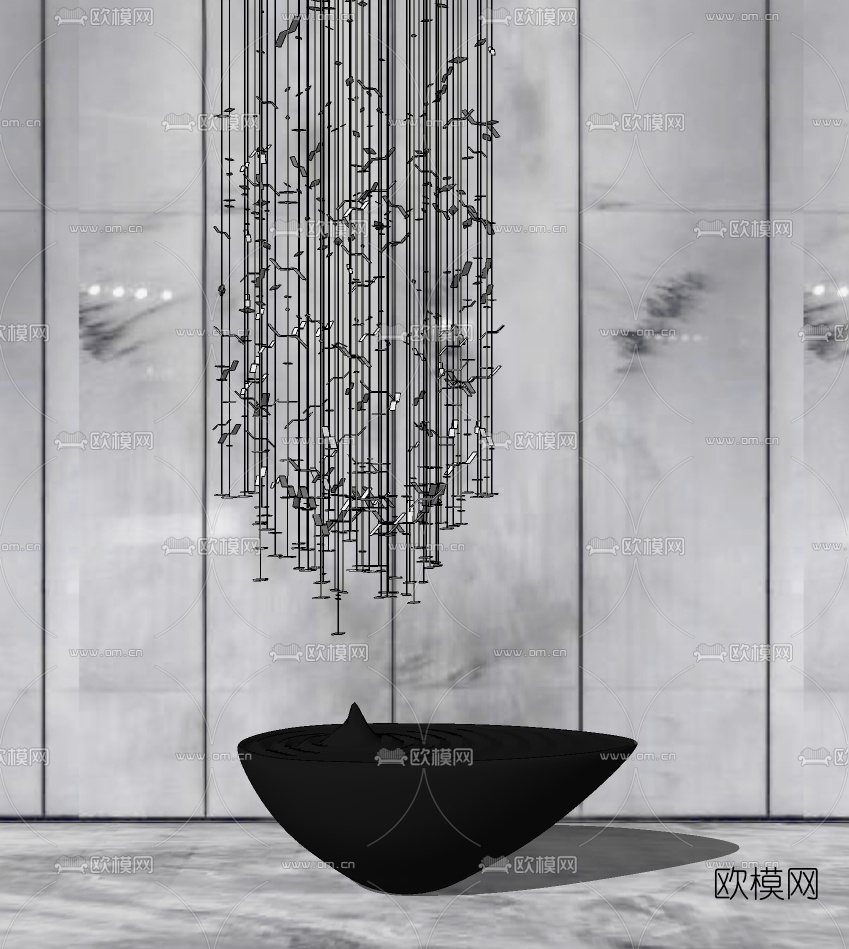 现代装饰吊灯su模型下载