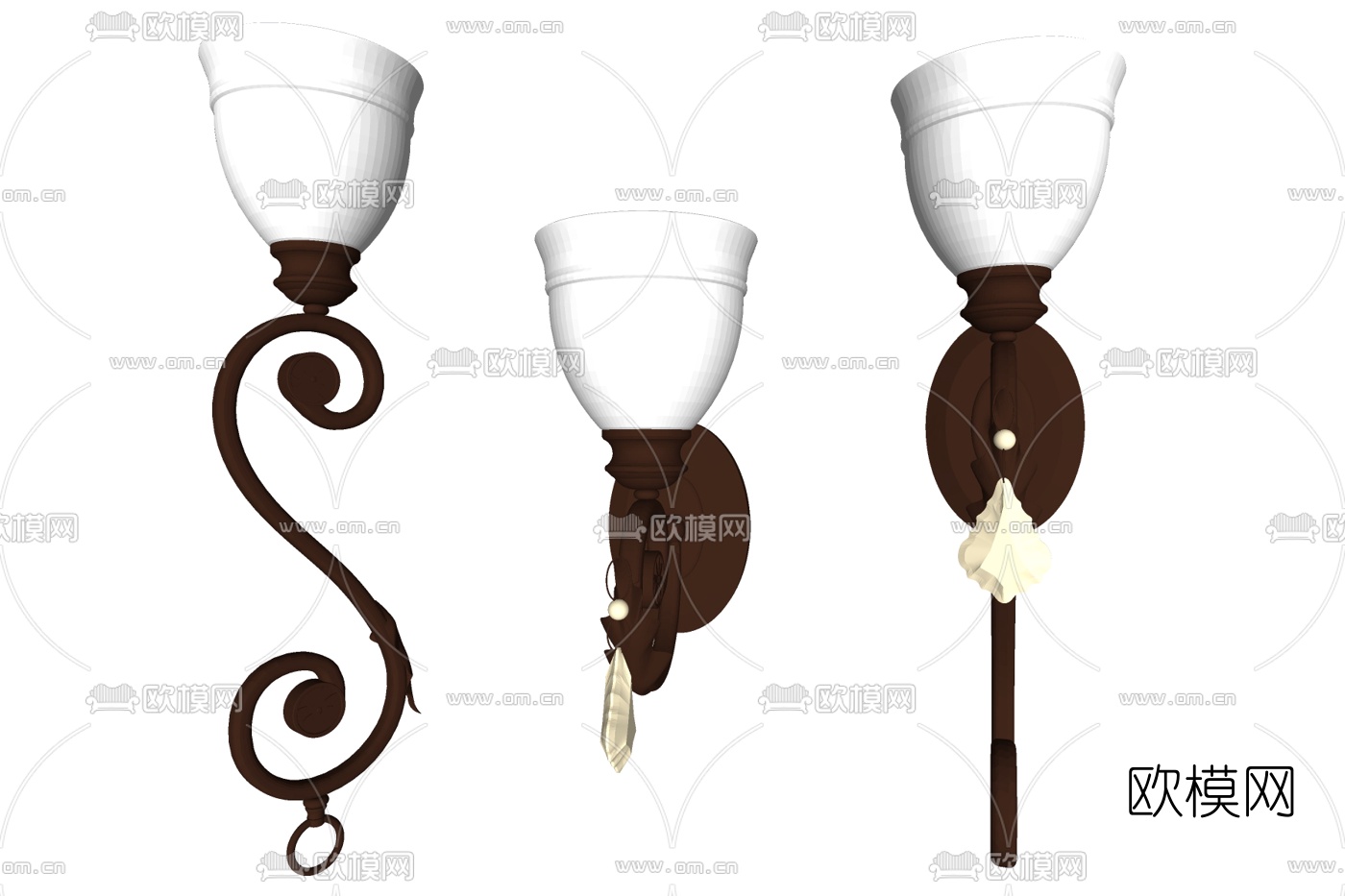 欧式壁灯su模型下载