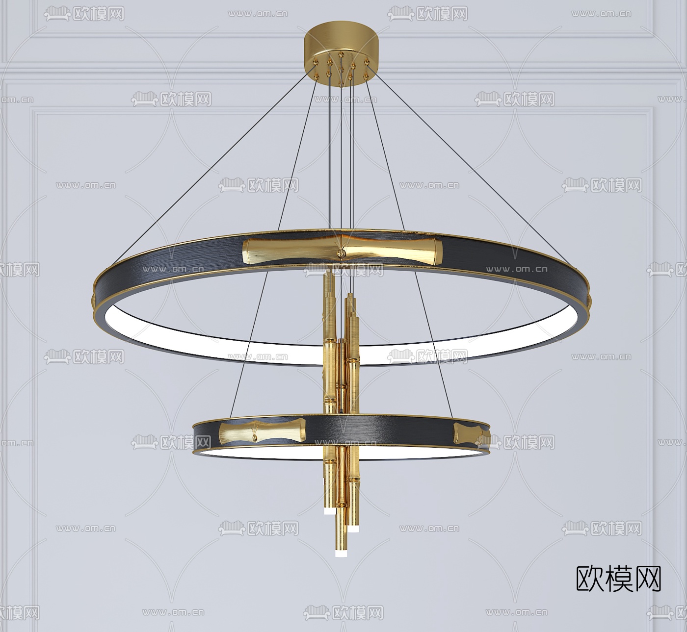 现代轻奢圆环吊灯3d模型