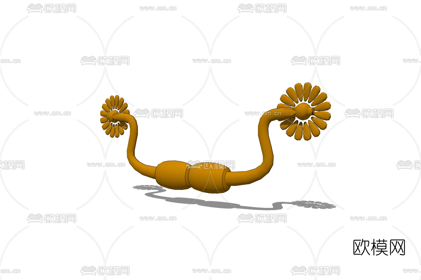 欧式金属门拉手免费su模型下载