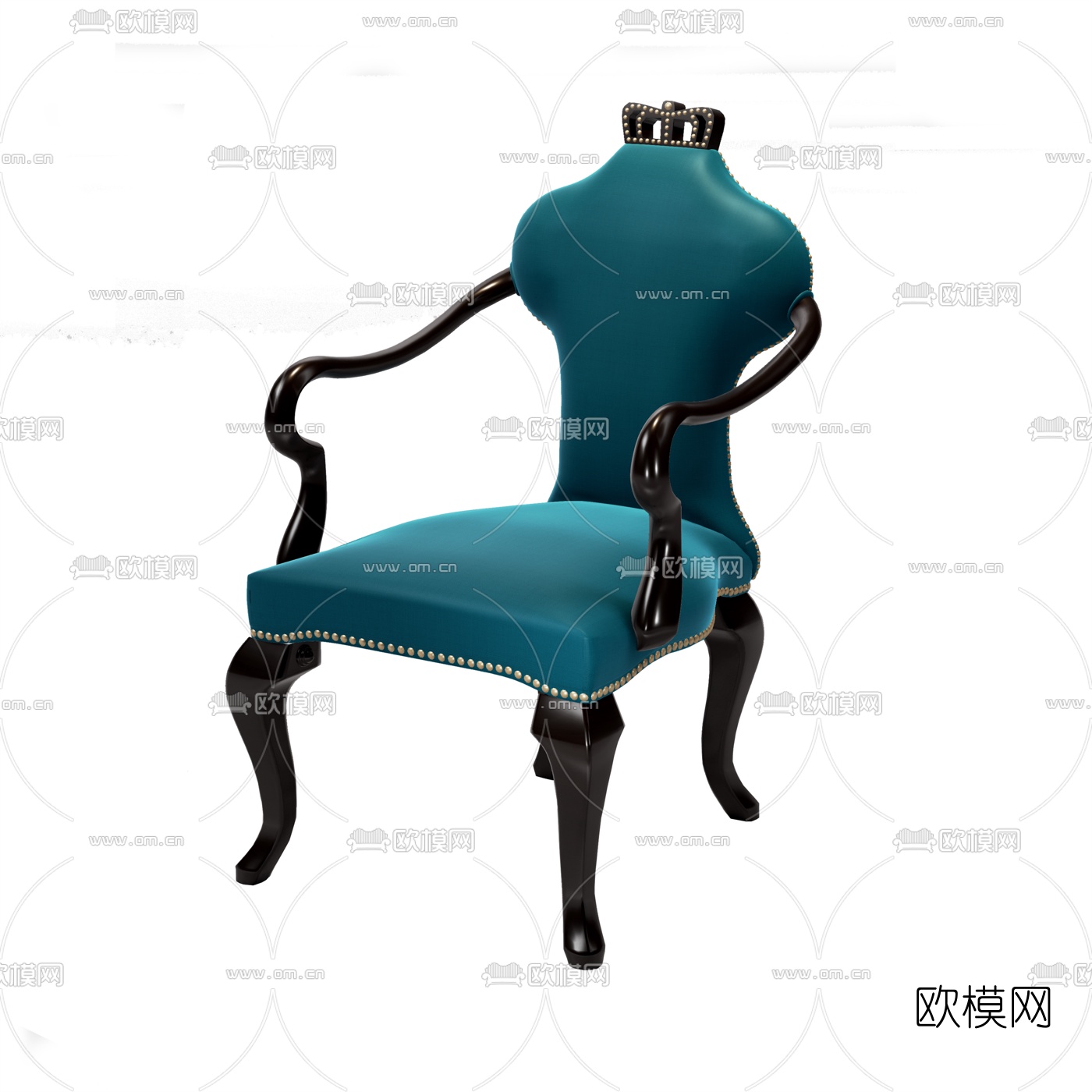 美式绒布单人沙发3d模型