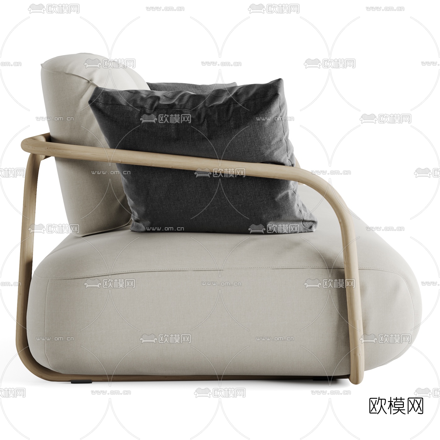 北欧布艺双人沙发3d模型