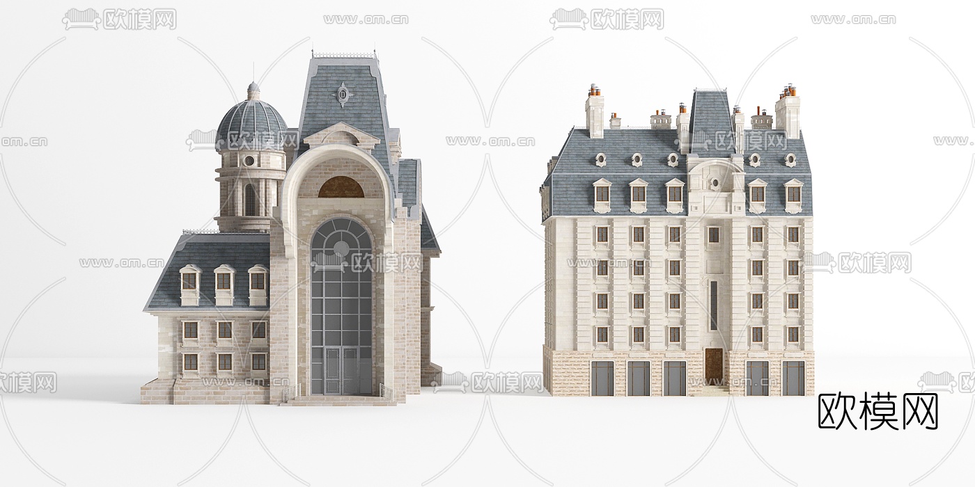欧式建筑构件3d模型下载