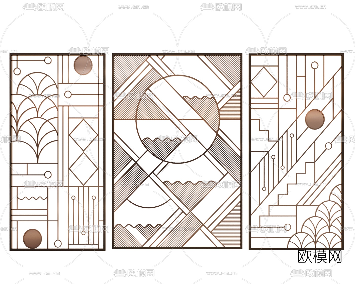 现代镂空隔断屏风3d模型下载