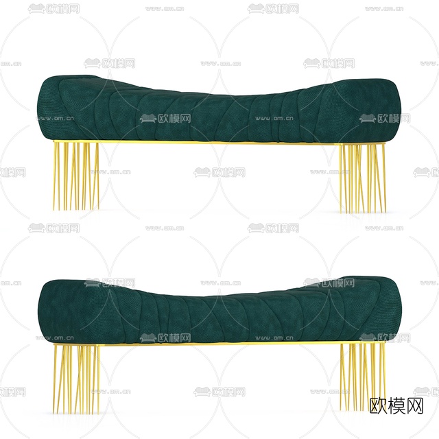 现代布艺床尾凳免费3d模型下载