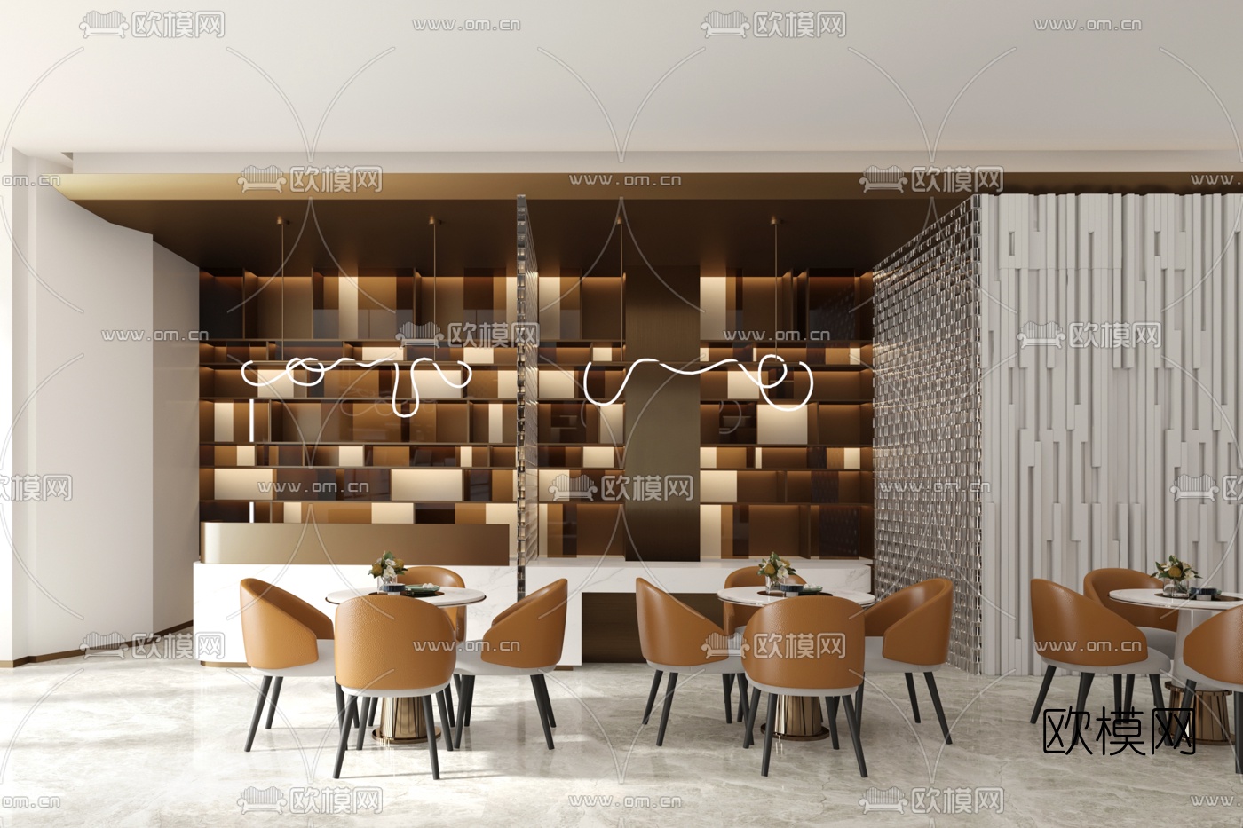 集思创设计 现代售楼处洽谈区3d模型下载