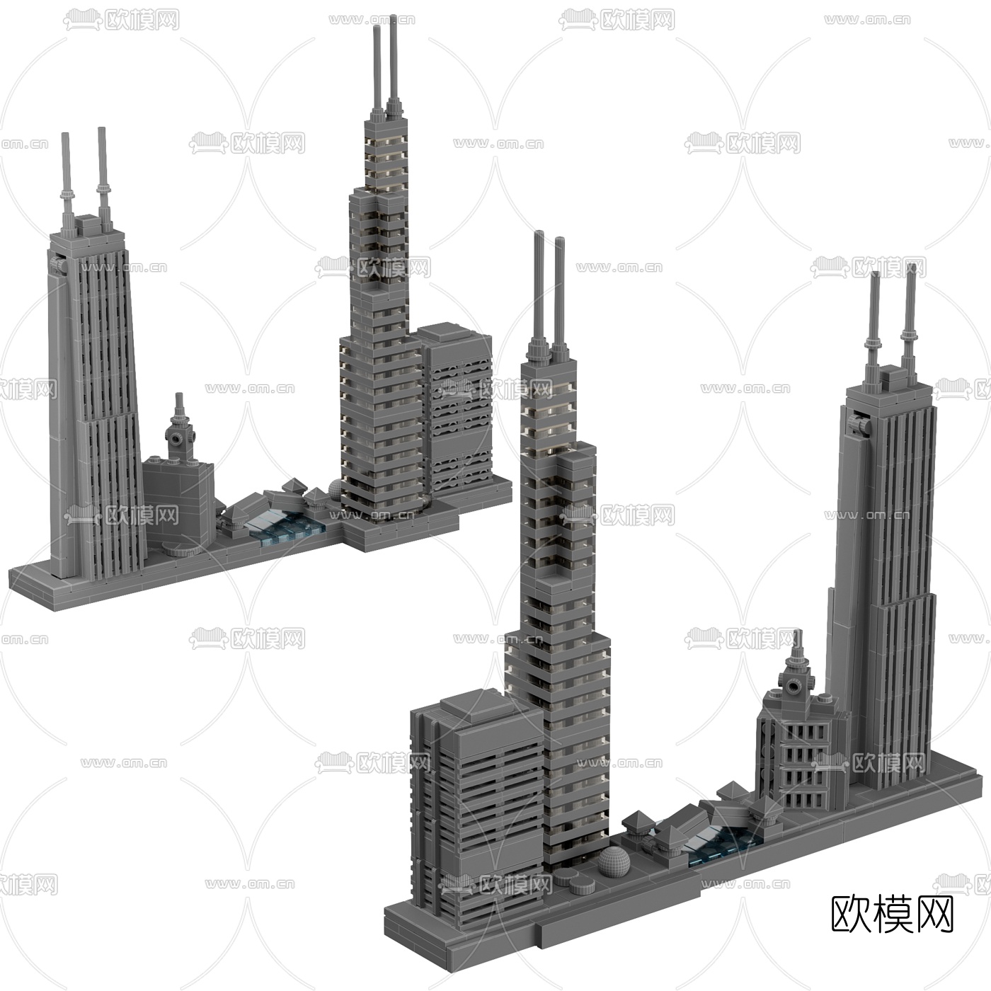 现代大厦玩具3d模型