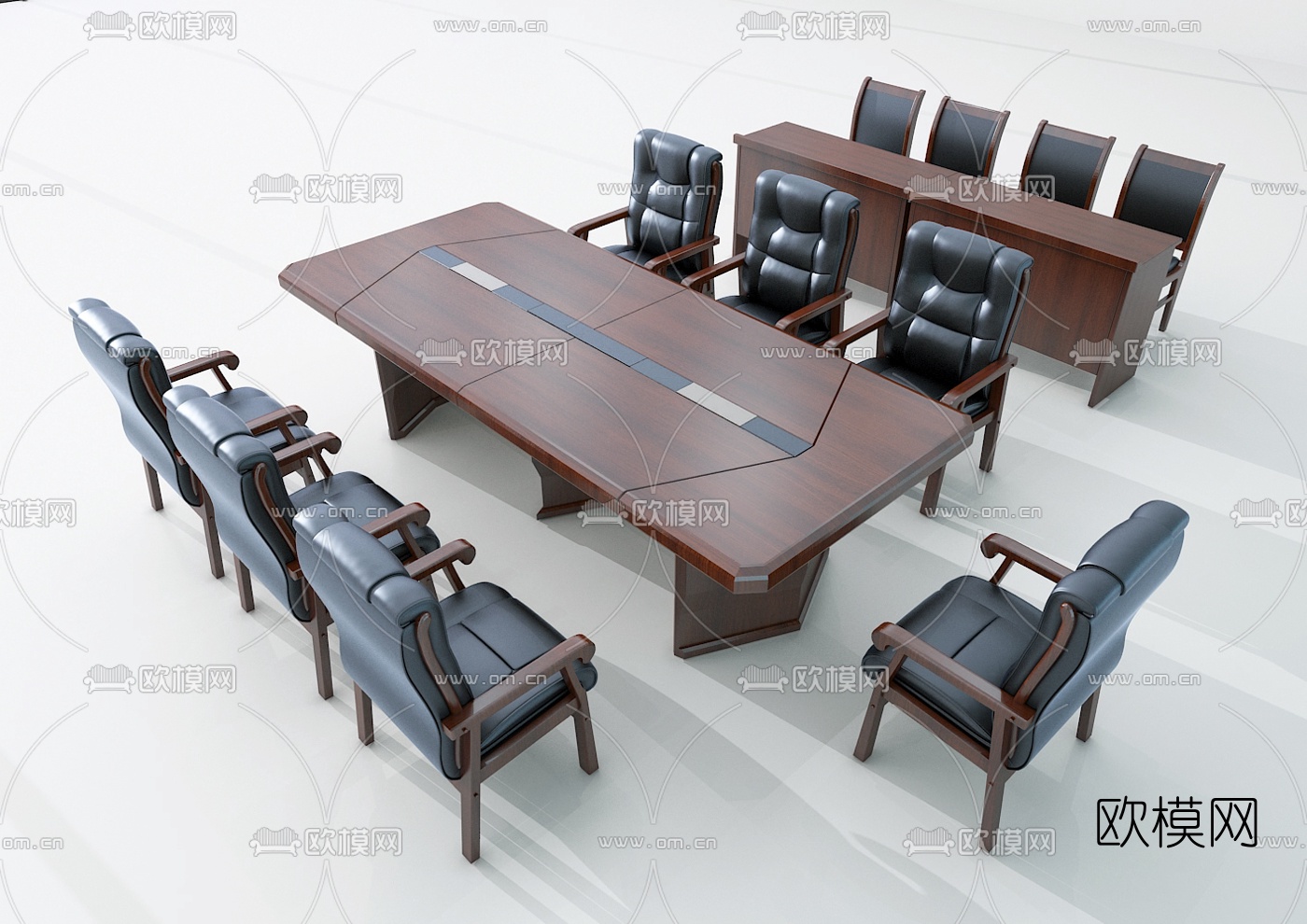 现代会议桌椅3d模型