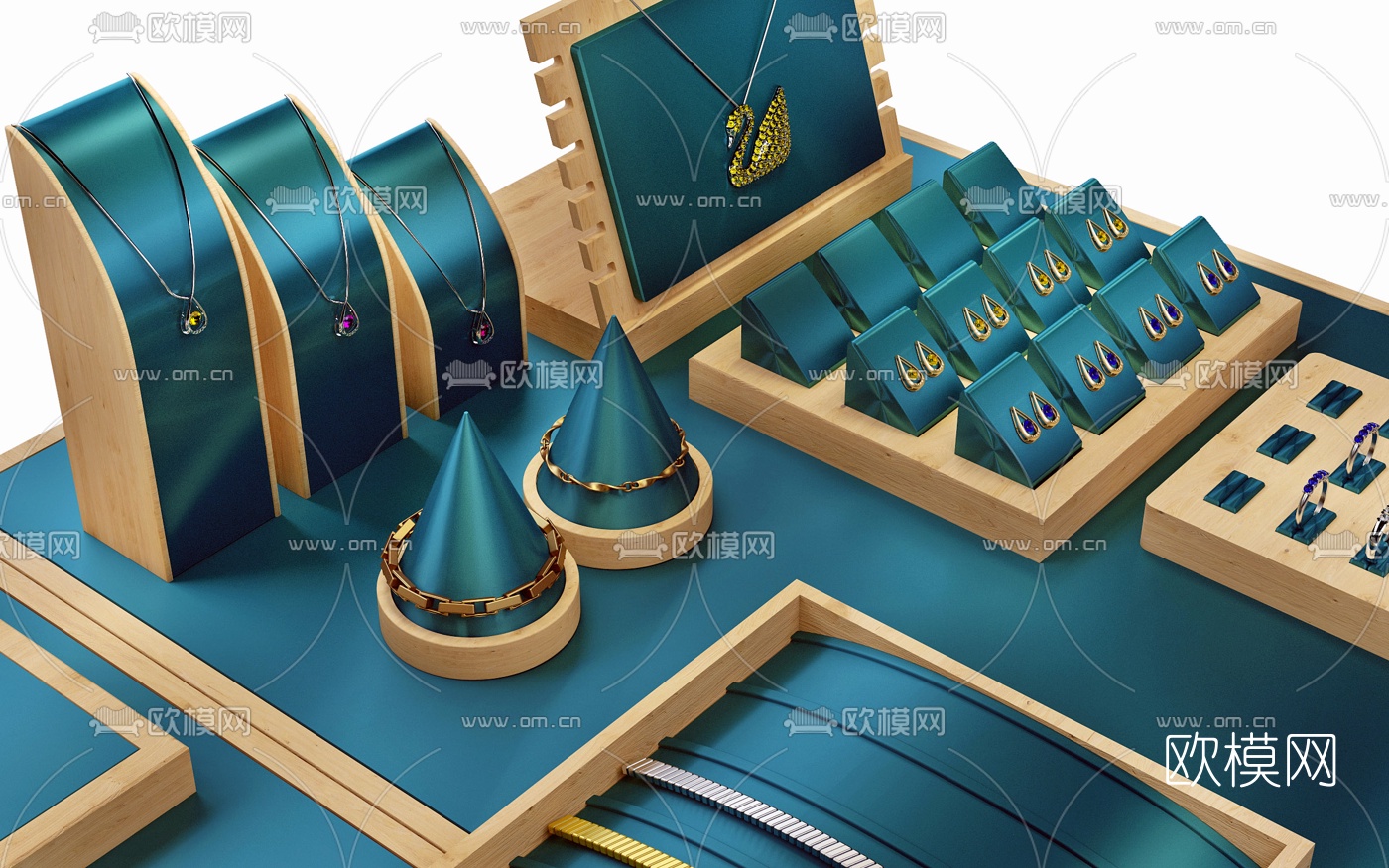 现代珠宝陈列道具3d模型