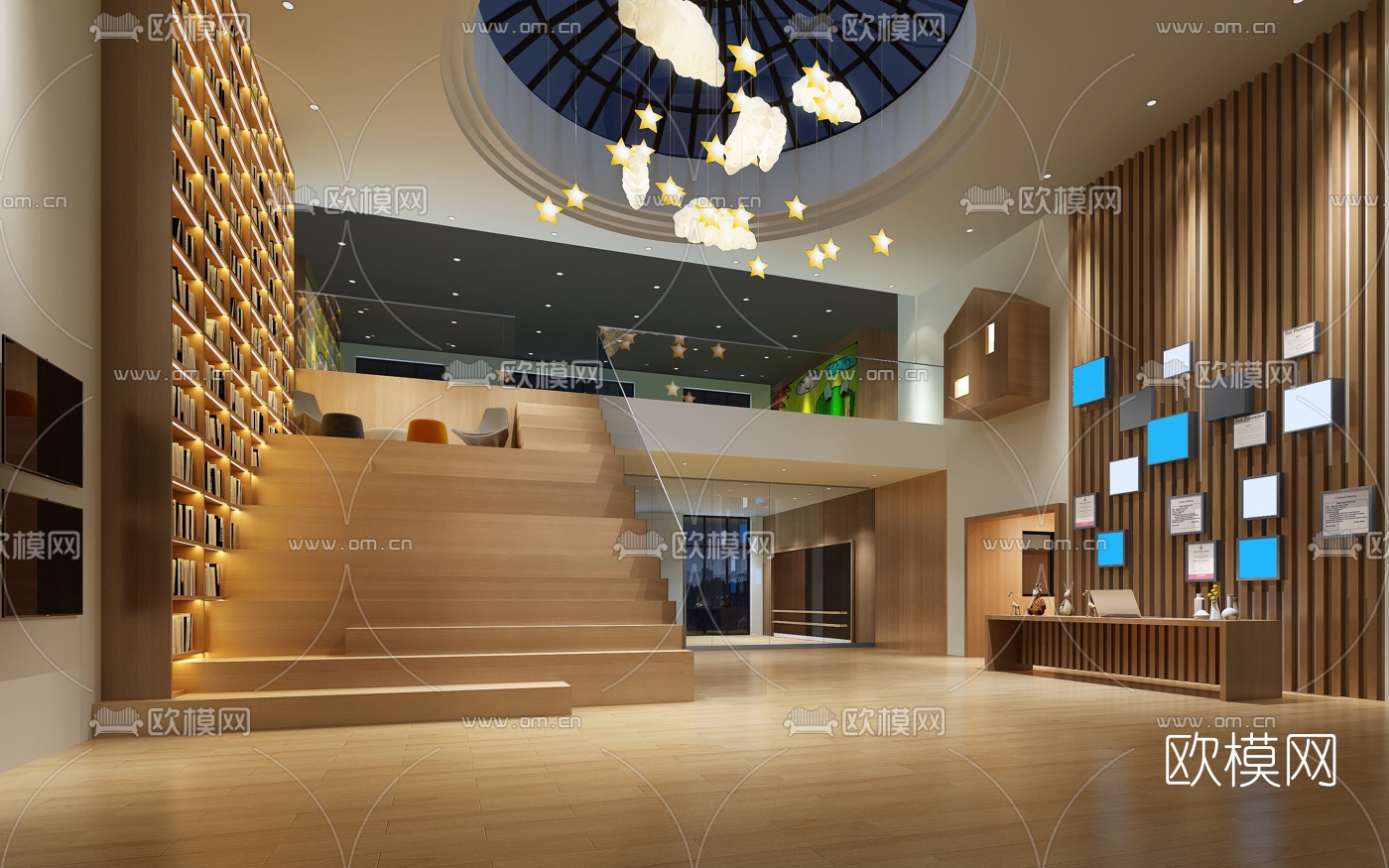 现代儿童成长中心免费3d模型下载（渲染图1）