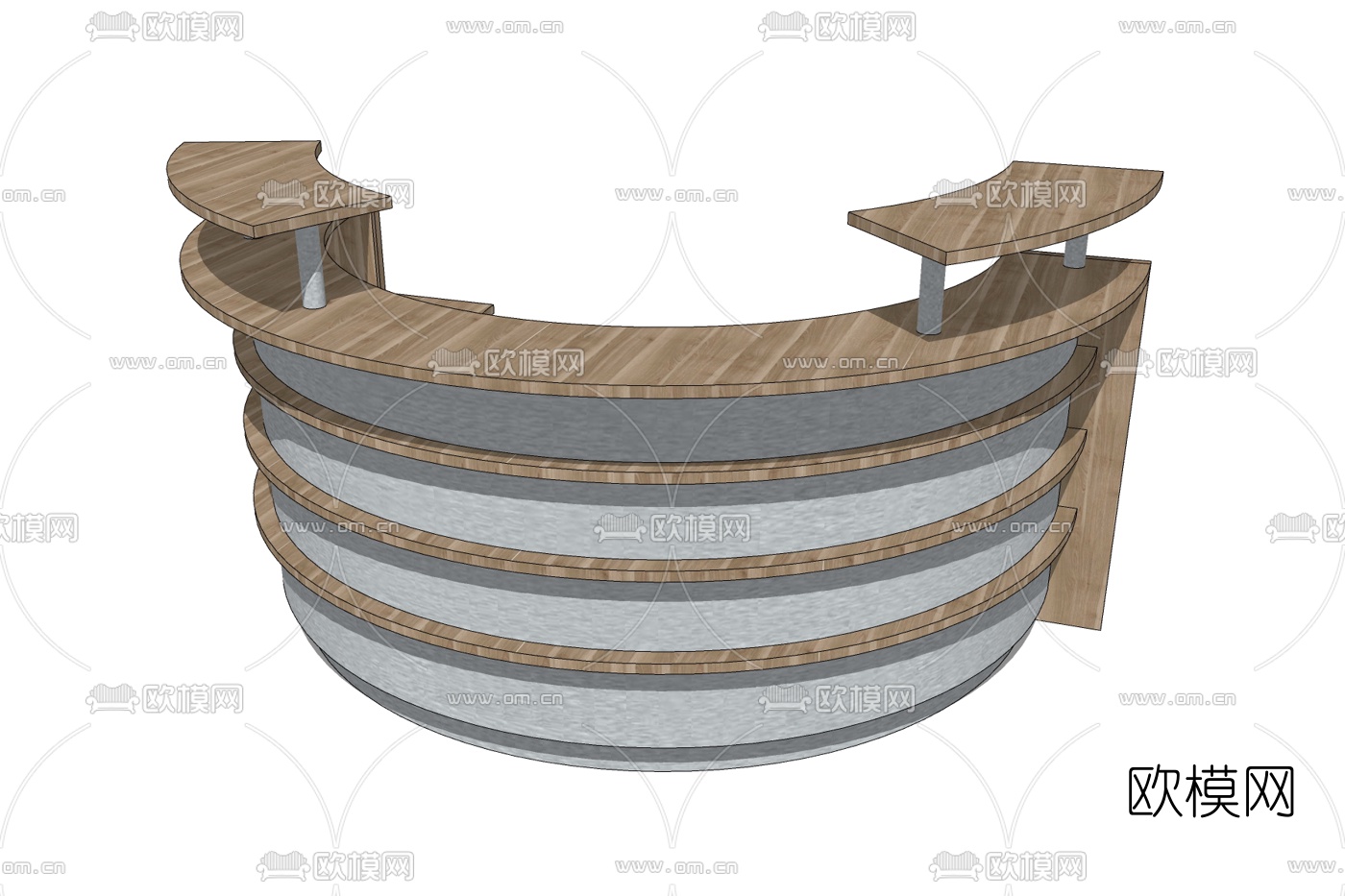 现代前台接待台免费su模型下载