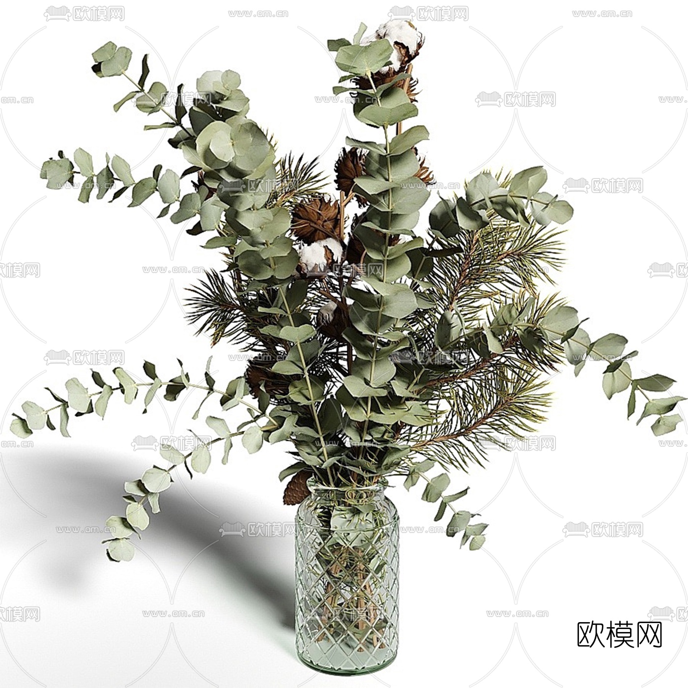 北欧树枝花瓶插花3d模型