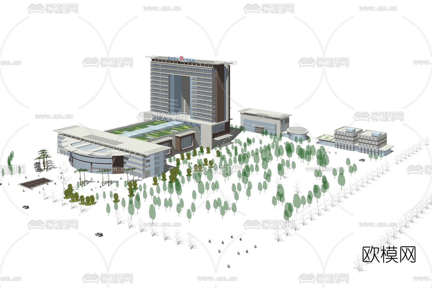 现代人民医院su模型下载