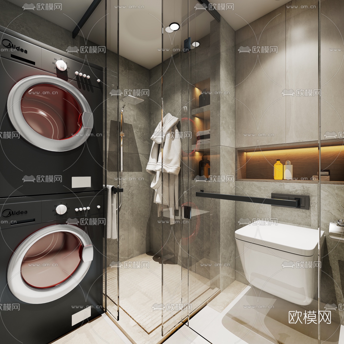 北欧客厅餐厅3d模型下载（渲染图3）