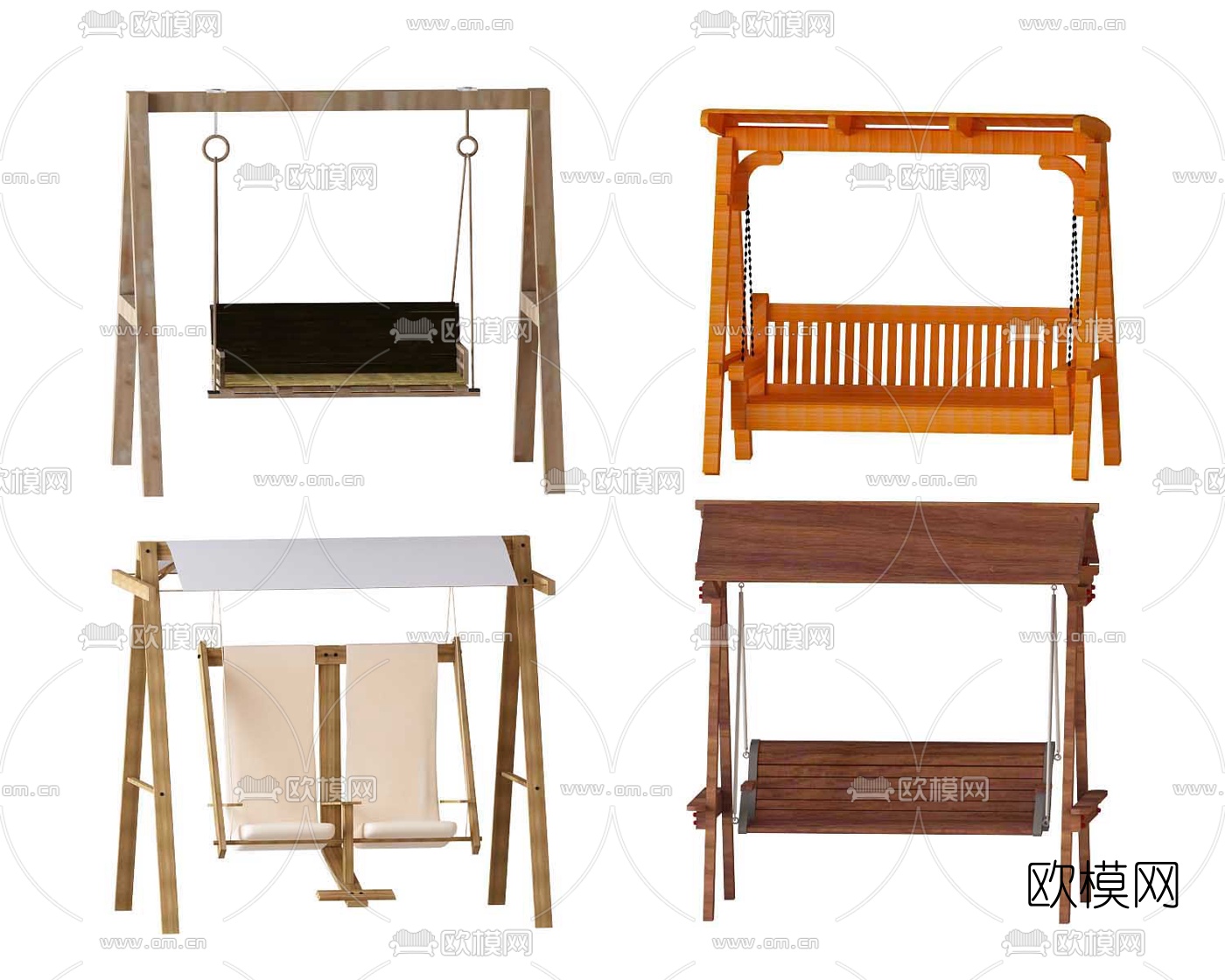 北欧户外秋千吊椅3d模型下载