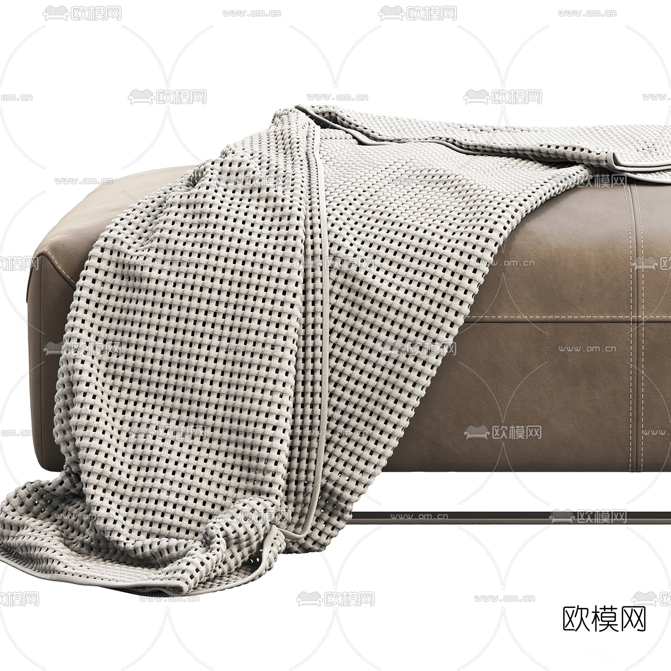 现代皮革脚踏沙发凳3d模型