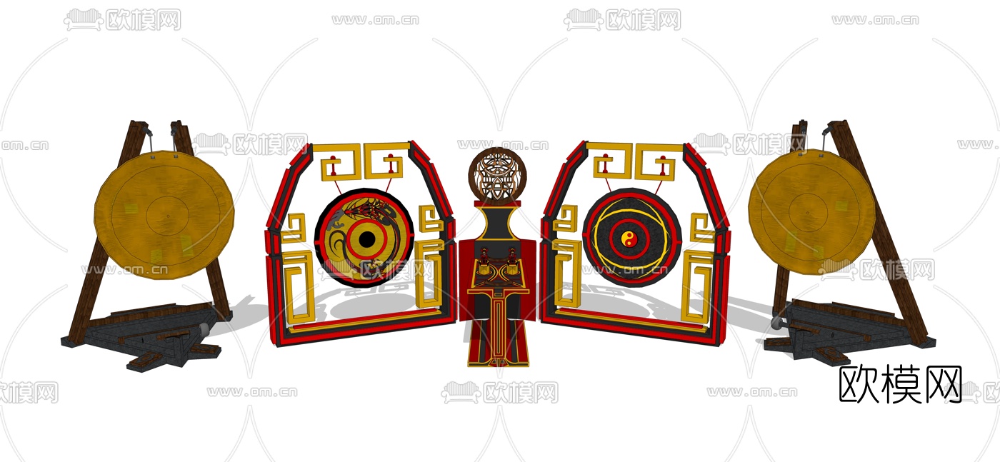 现代民族乐器su模型下载