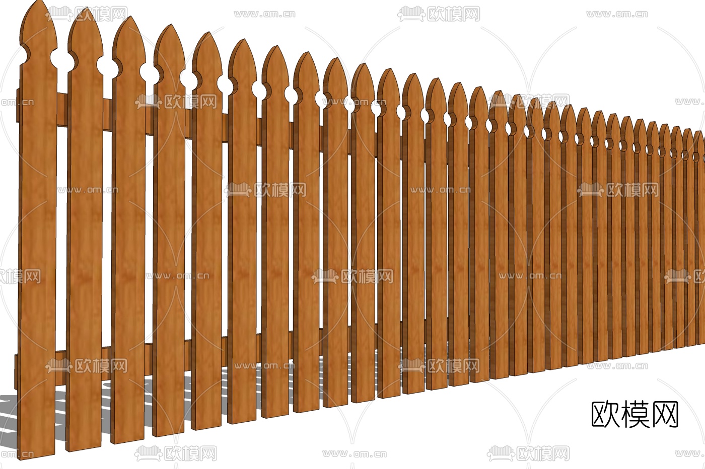 现代木质护栏免费su模型下载
