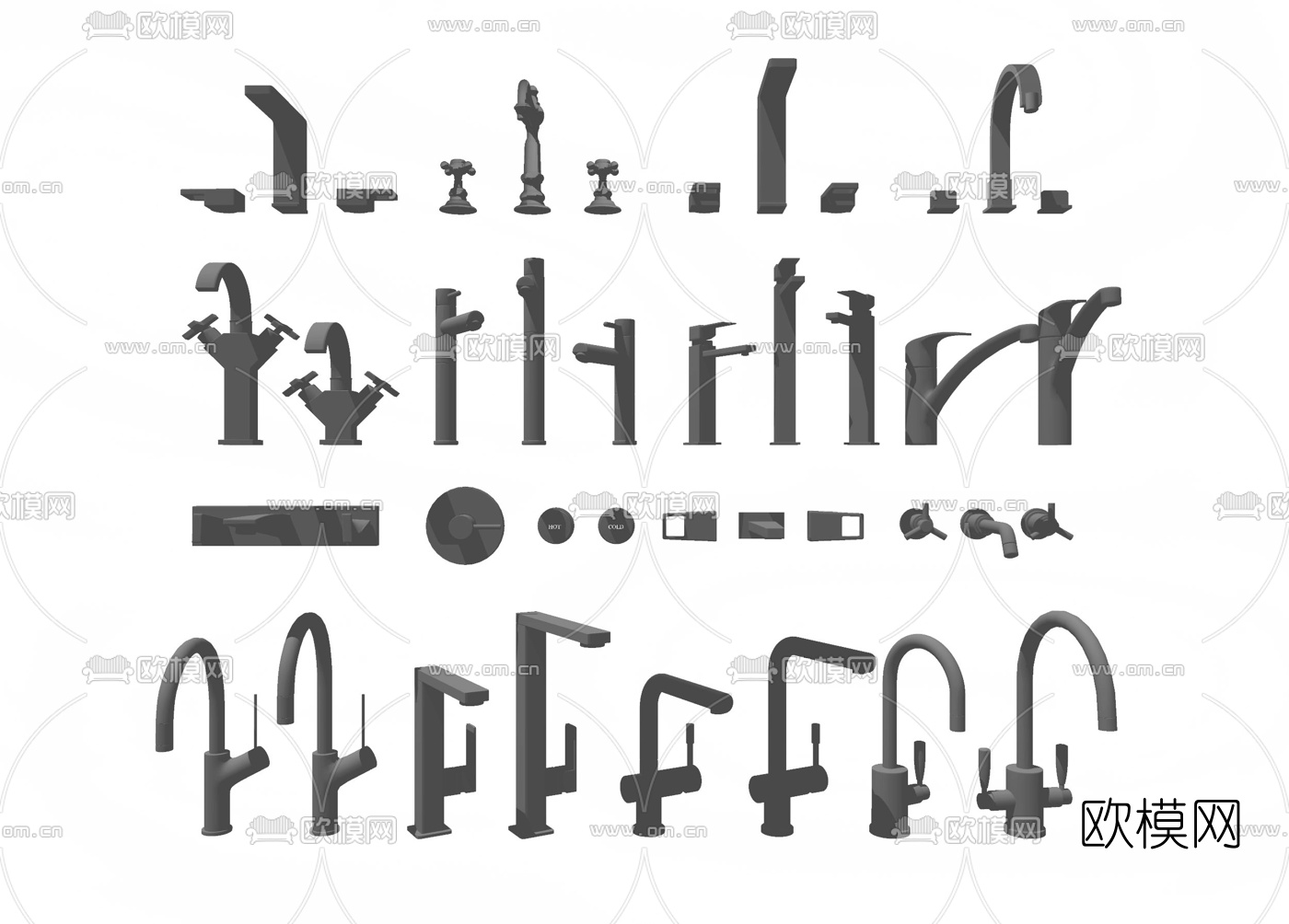 现代水龙头su模型下载（渲染图2）