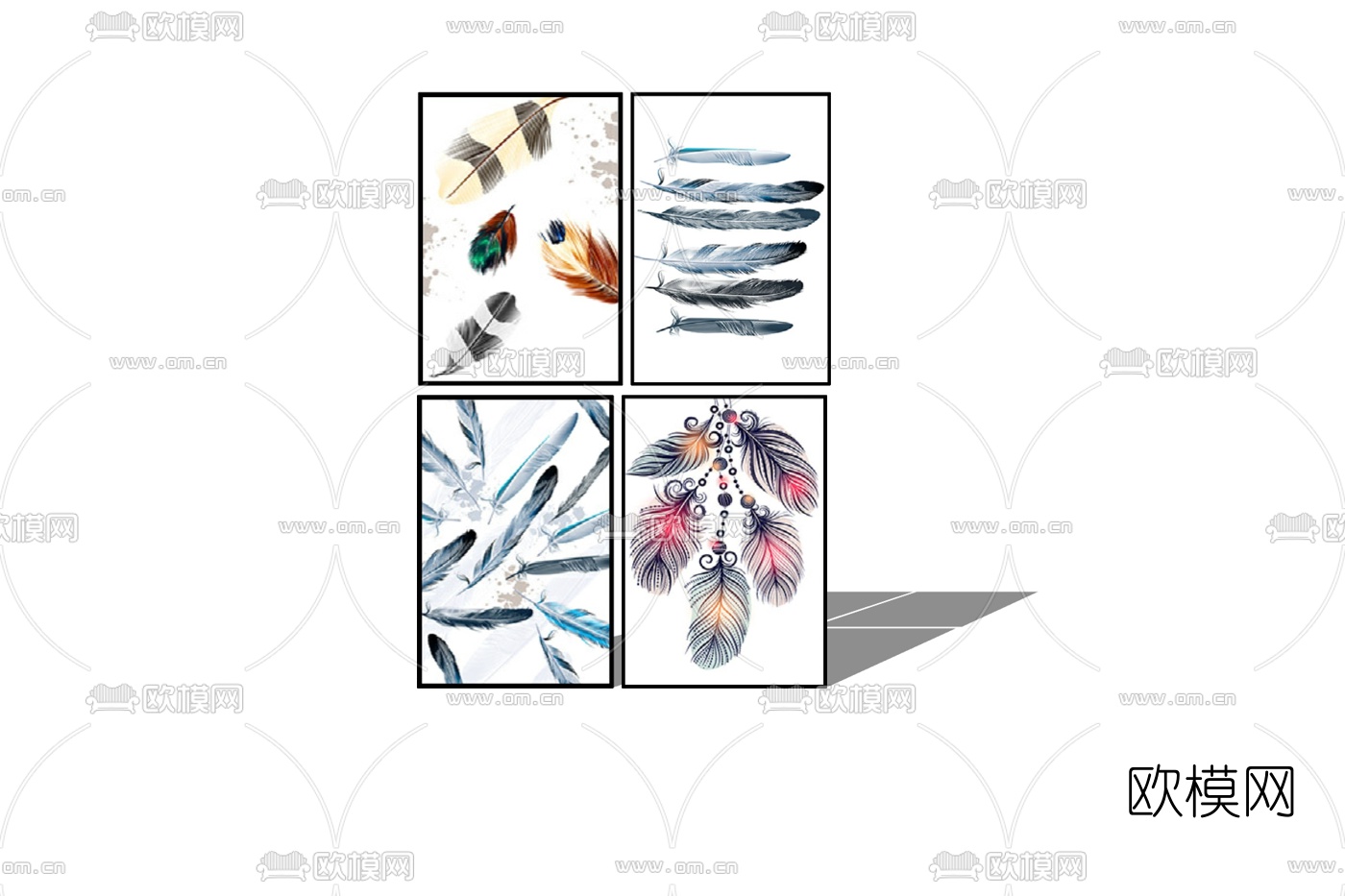 现代装饰画免费su模型下载