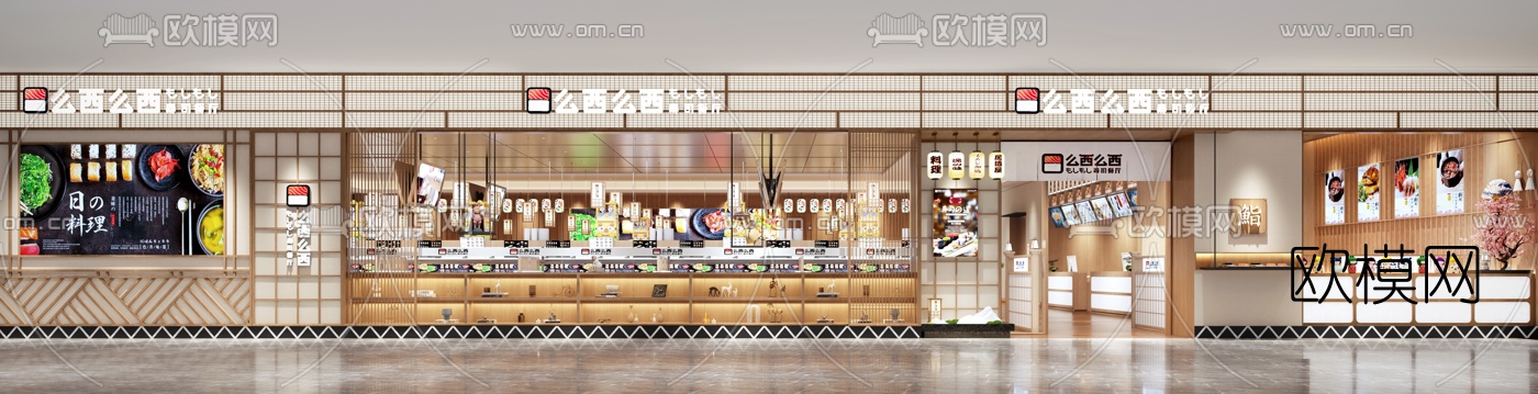 日式自助寿司店3d模型