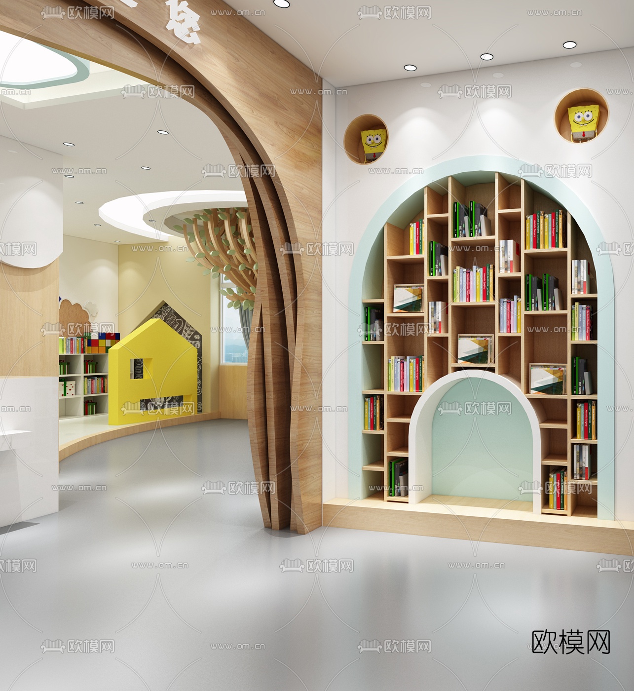 现代幼儿园早教中心3d模型下载（渲染图4）