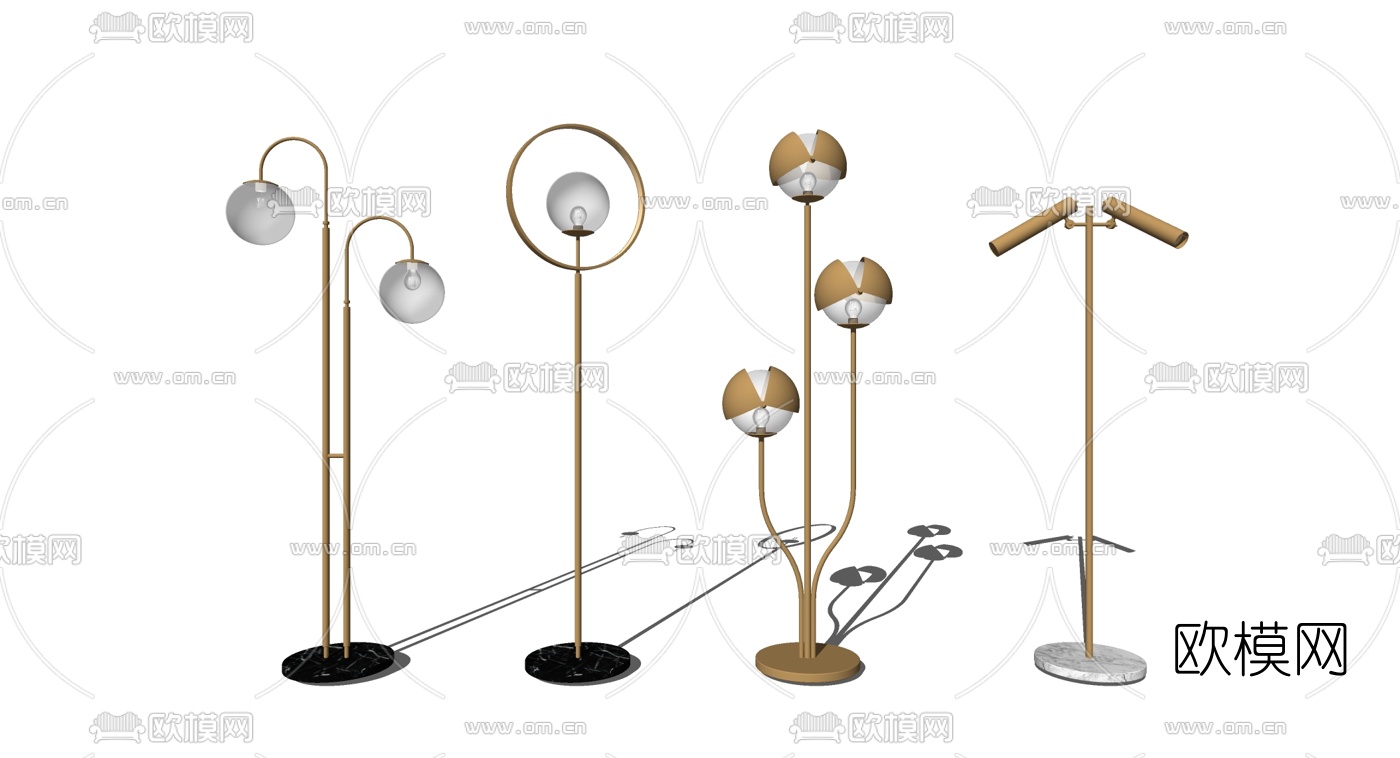 现代轻奢落地灯su模型下载