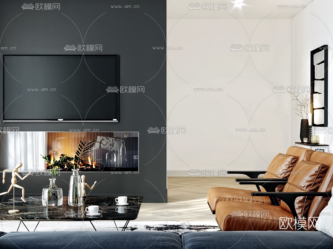 现代客厅3d模型