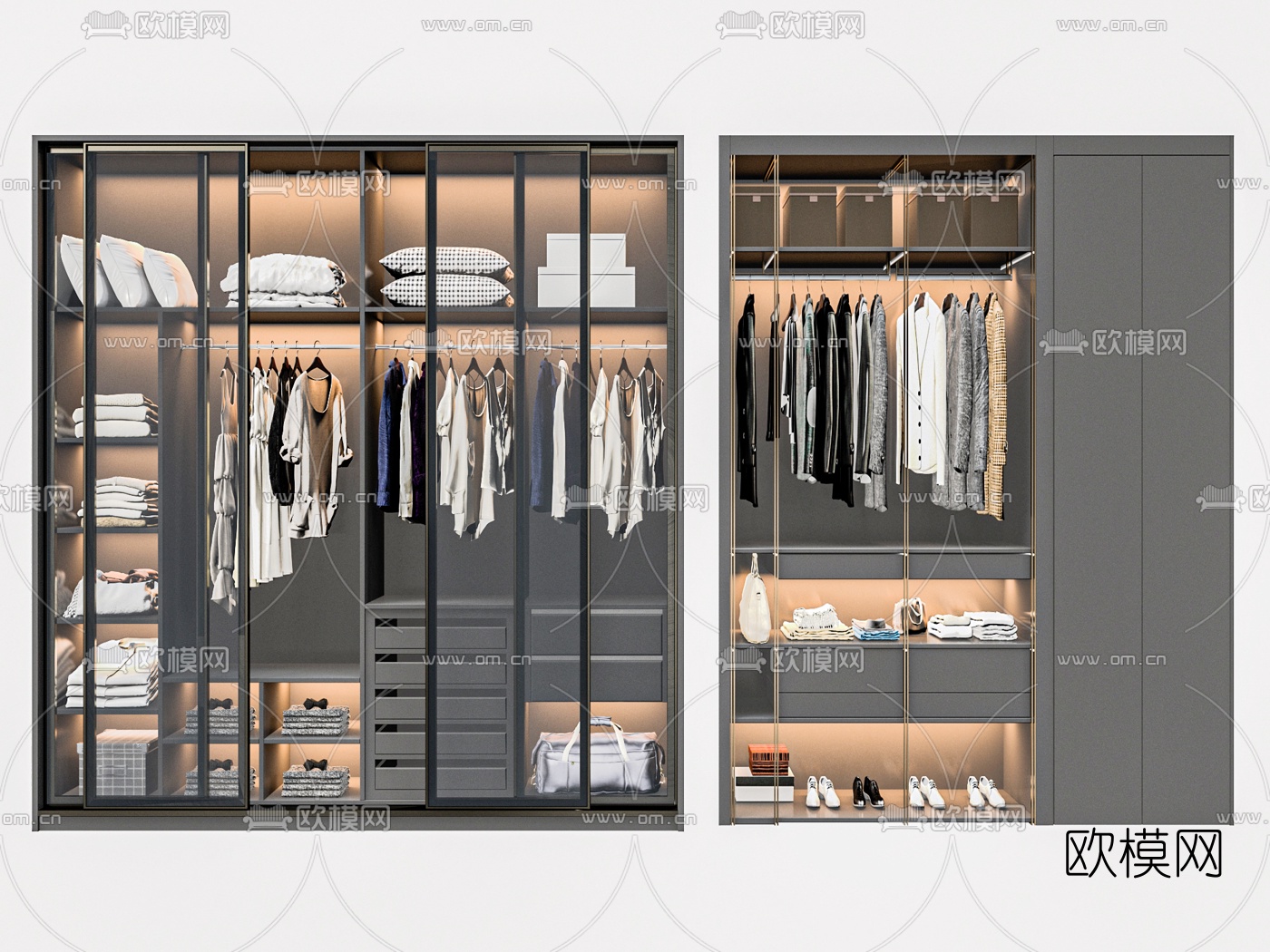 现代推拉门衣柜3d模型
