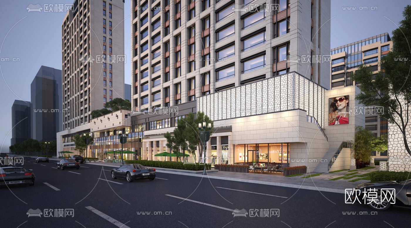 现代住宅商业街3d模型