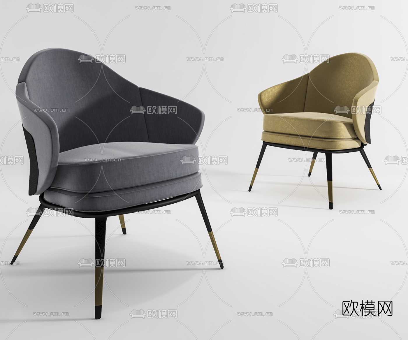 现代布艺休闲椅3d模型下载
