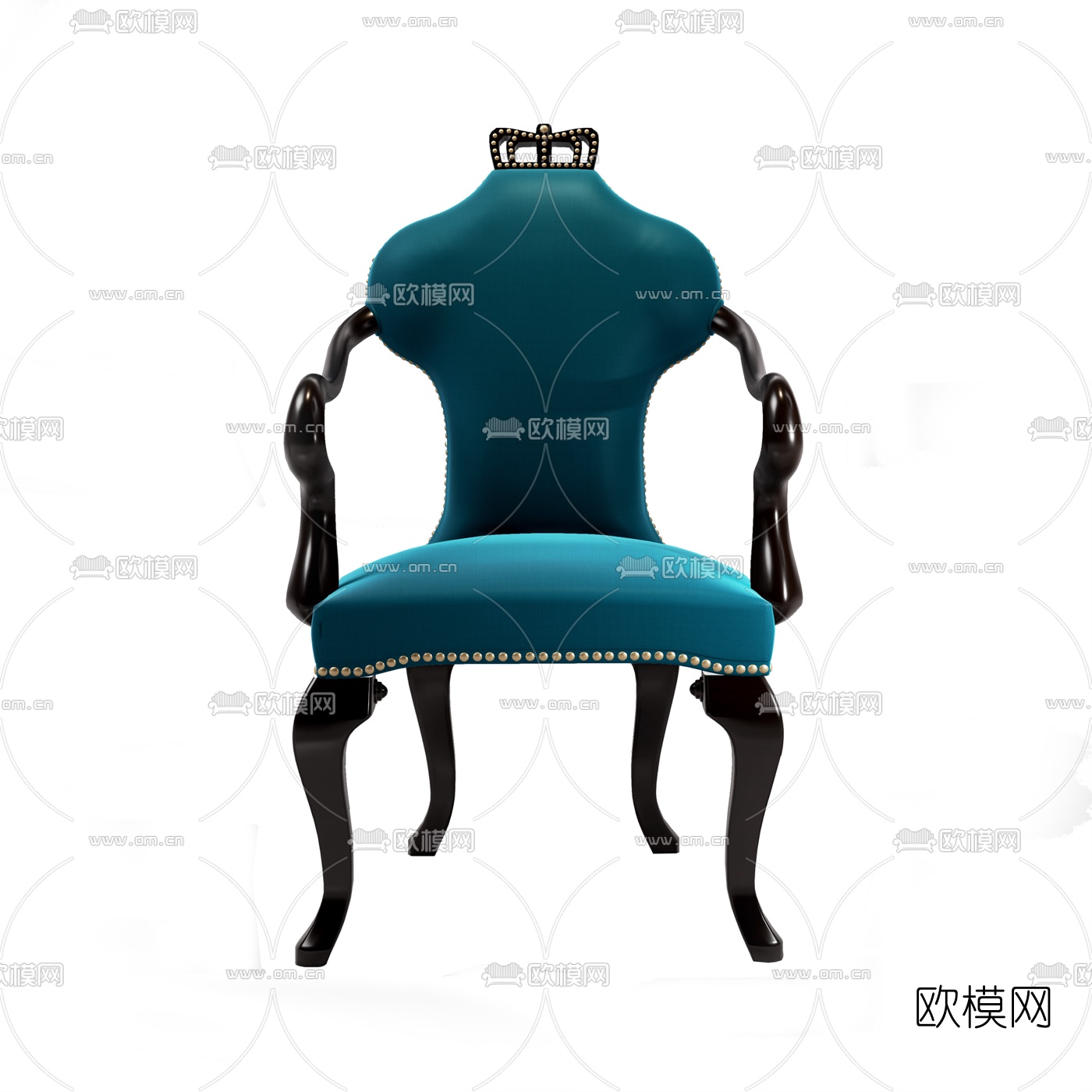 美式绒布单人沙发3d模型