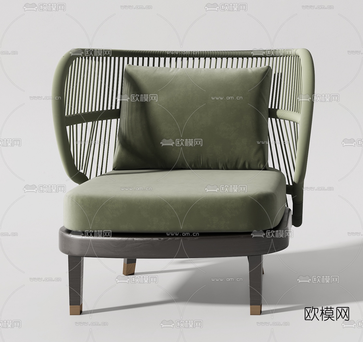 现代藤编休闲户外椅3d模型