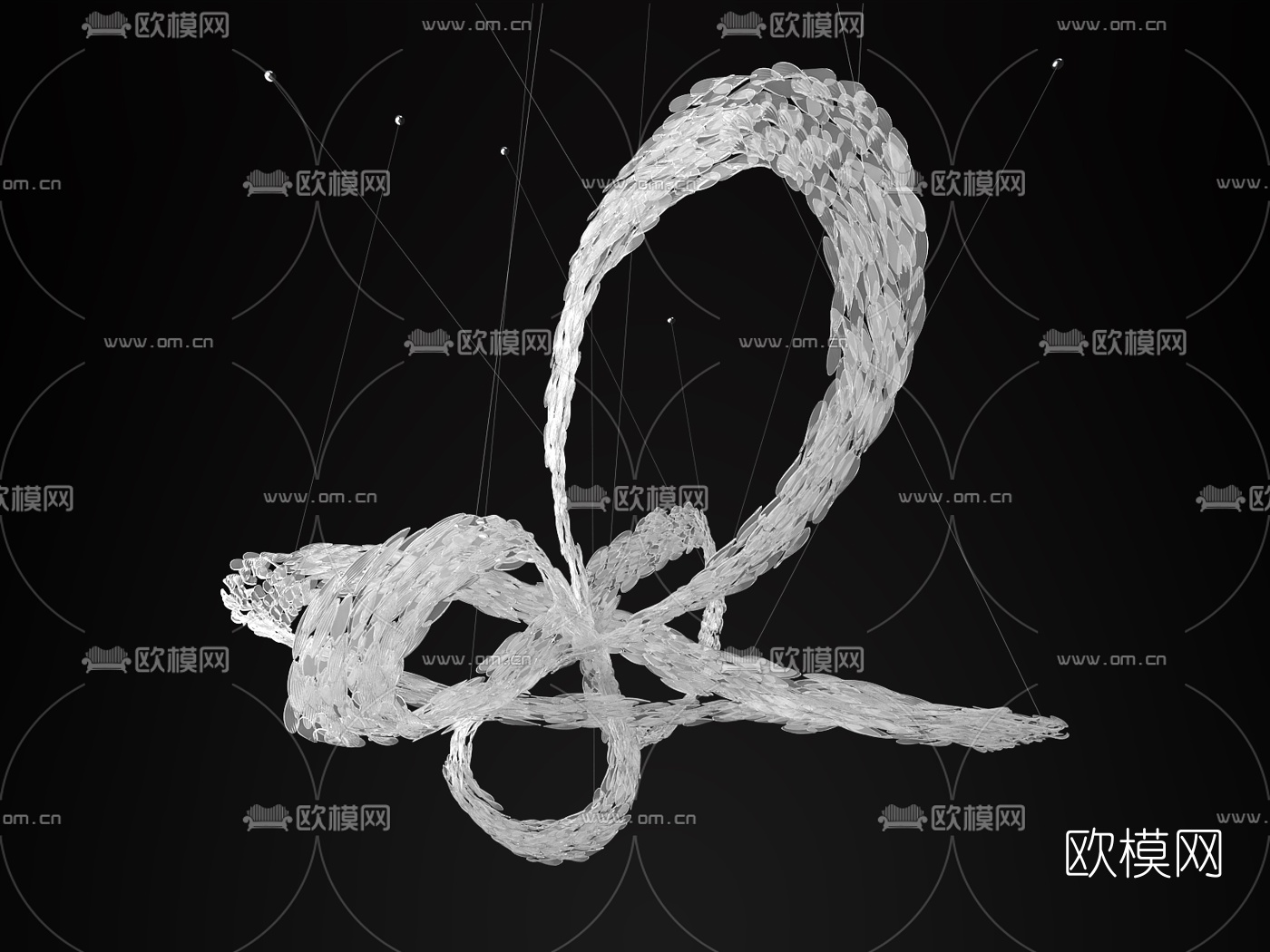 现代水晶装饰灯3d模型