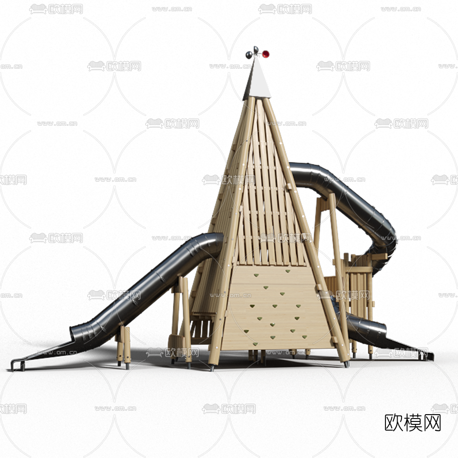 现代儿童滑滑梯3d模型