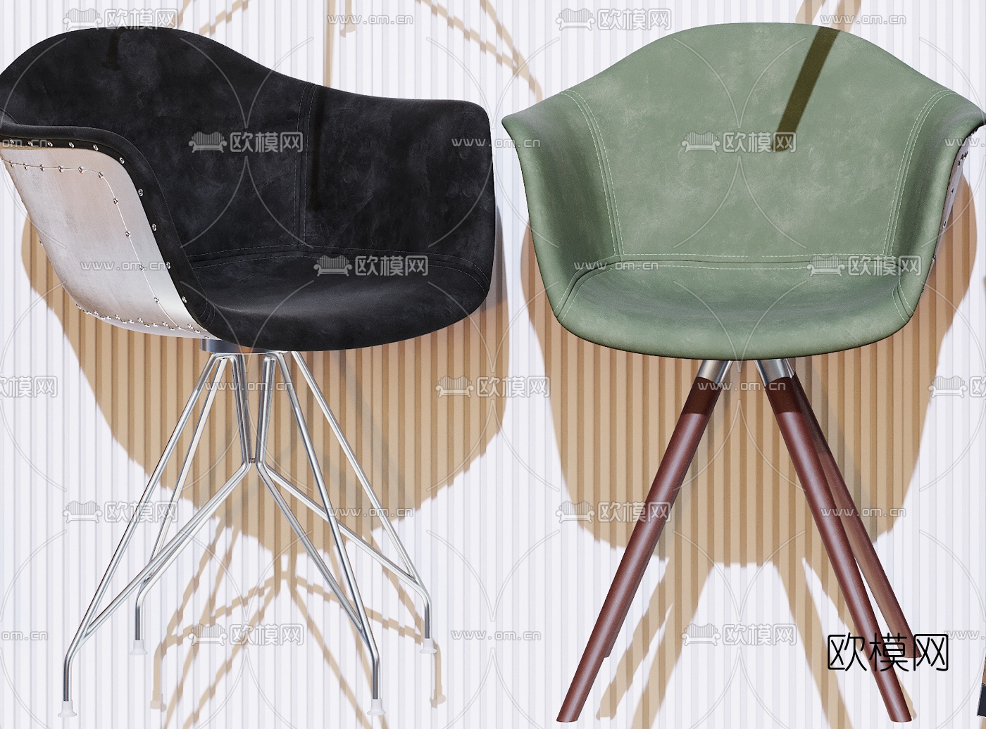 北欧编织户外休闲椅3d模型下载（渲染图5）