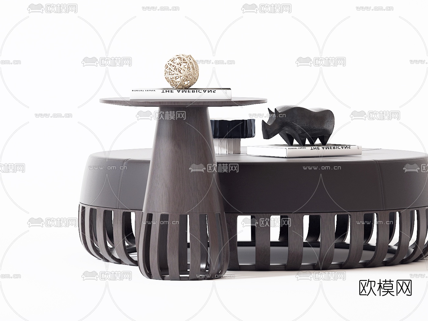 新中式茶几边几3d模型下载