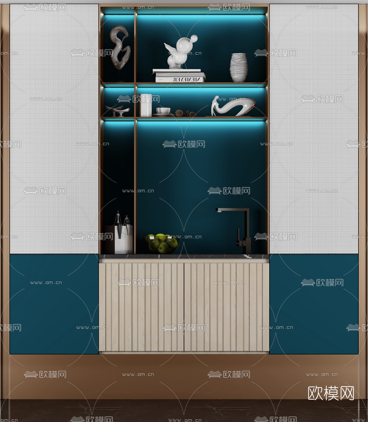 现代轻奢装饰柜储物柜3d模型