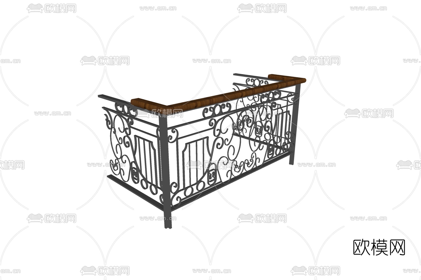 欧式铁艺护栏su模型下载