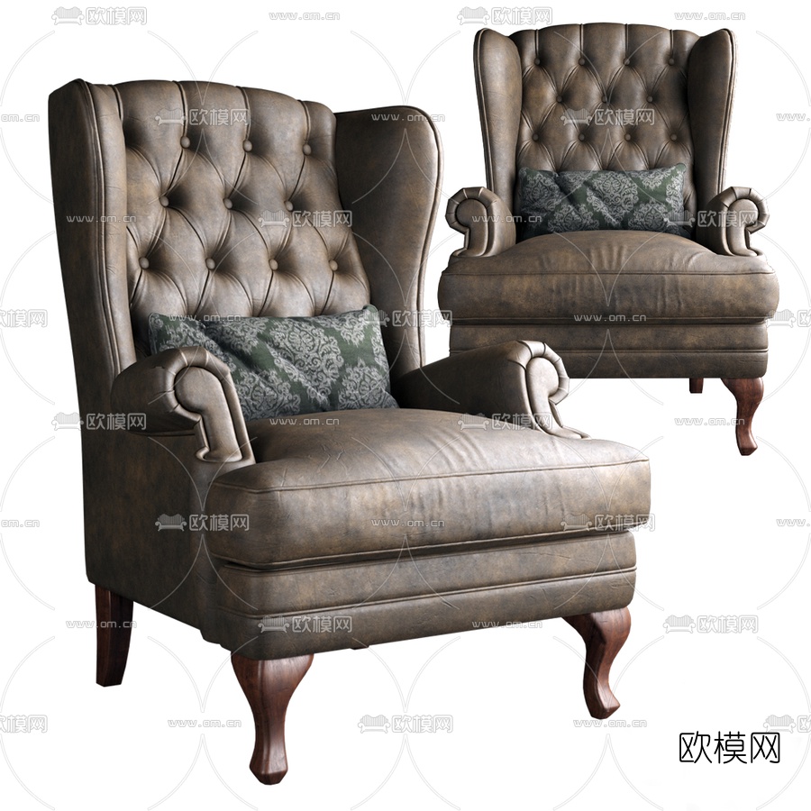 美式单人沙发3d模型