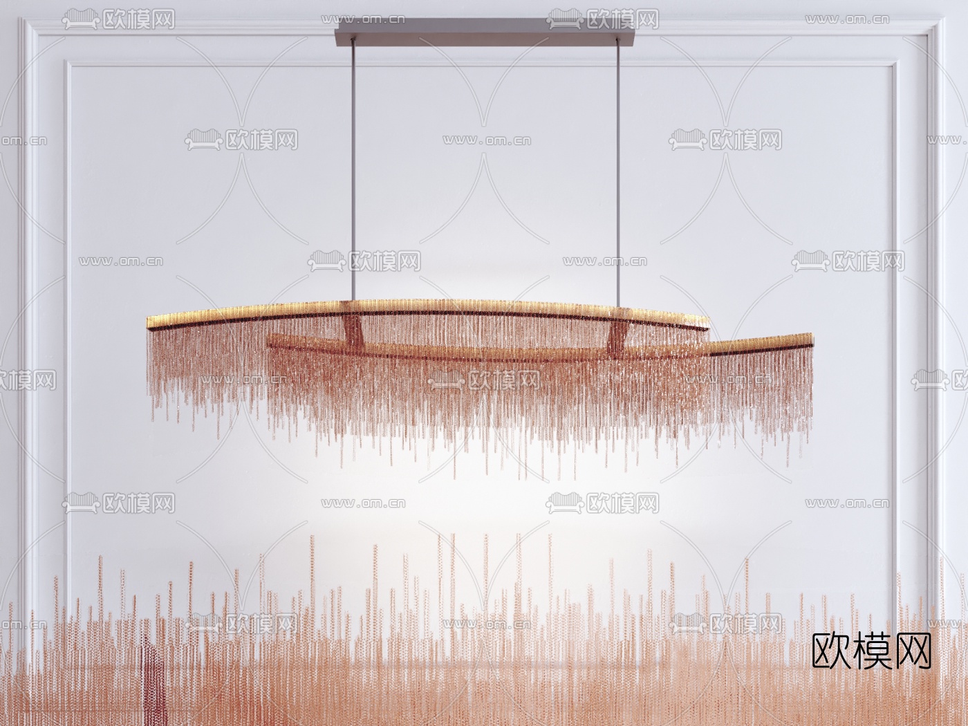 现代水晶装饰吊灯3d模型下载