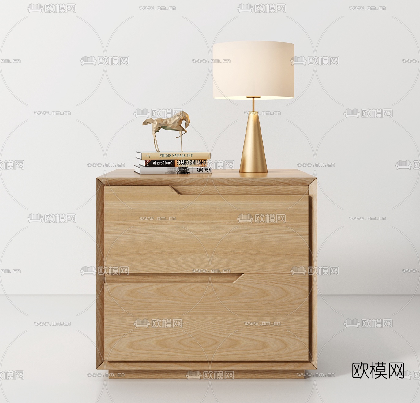 现代方形床头柜3d模型