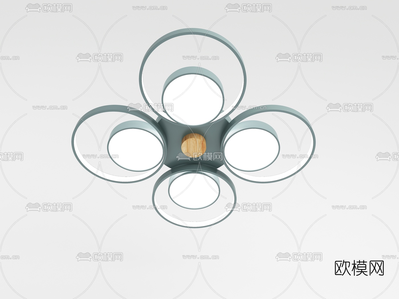北欧多头吸顶灯3d模型下载（渲染图8）